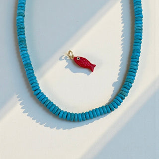 I Attract Abundance, Joy and Ocean Energy Turquoise Fish Necklace - Georgina Nicol
