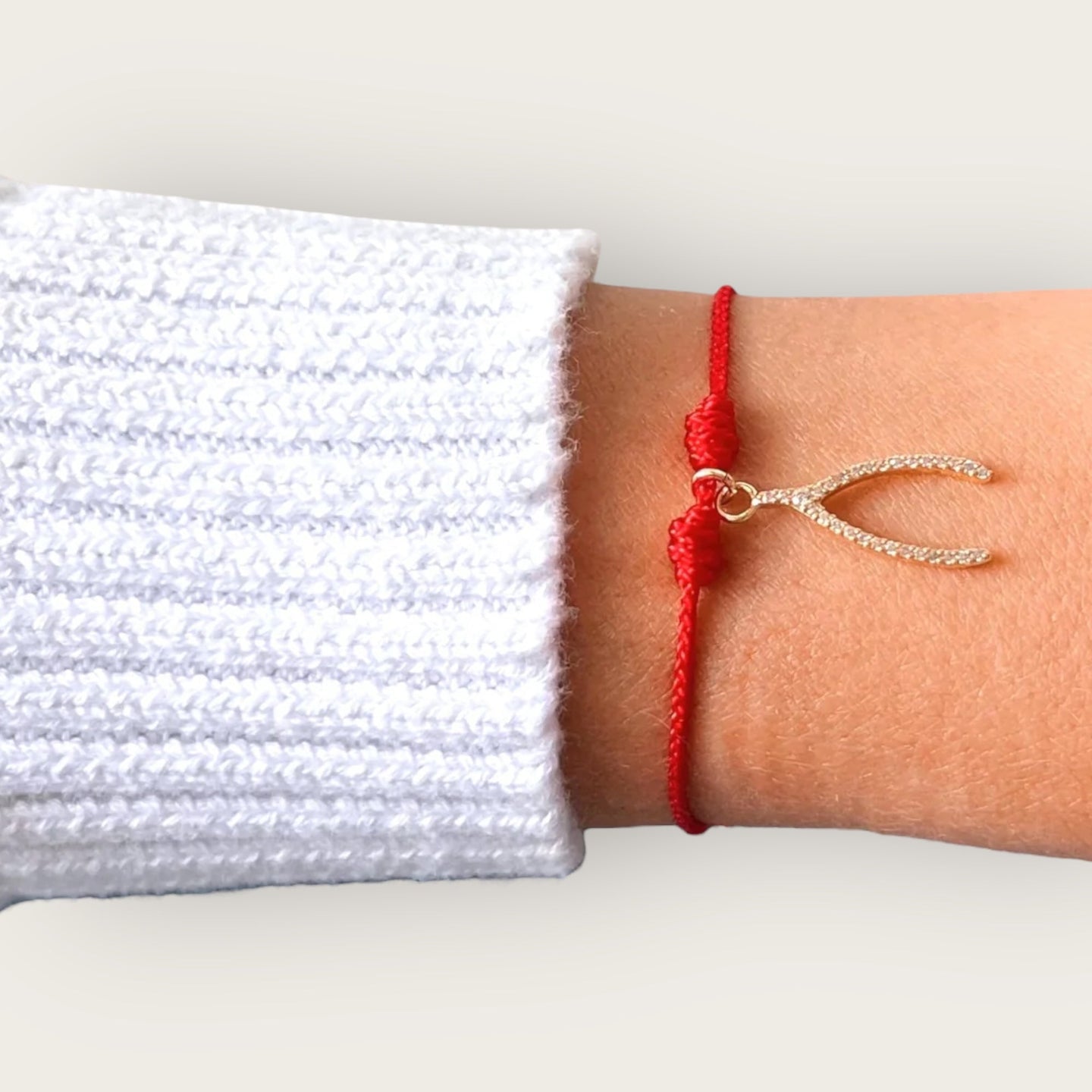 I Attract Good Luck — CZ Wishbone Bracelet - Georgina Nicol
