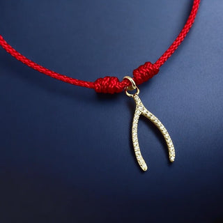 I Attract Good Luck — CZ Wishbone Bracelet - Georgina Nicol
