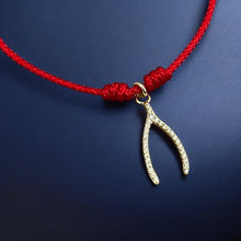Load image into Gallery viewer, I Attract Good Luck — CZ Wishbone Bracelet - Georgina Nicol
