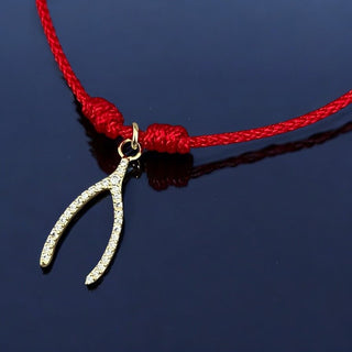 I Attract Good Luck — CZ Wishbone Bracelet - Georgina Nicol