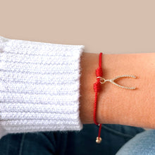 Load image into Gallery viewer, I Attract Good Luck — CZ Wishbone Bracelet - Georgina Nicol
