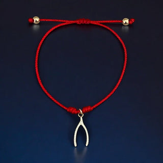 I Attract Good Luck — CZ Wishbone Bracelet - Georgina Nicol