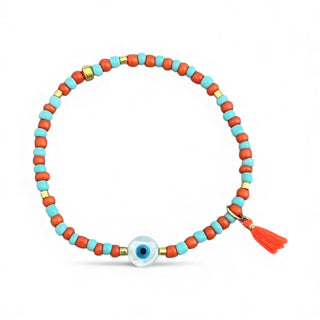 I Attract Joy and Protection — Evil Eye Beaded Bracelet - Georgina Nicol