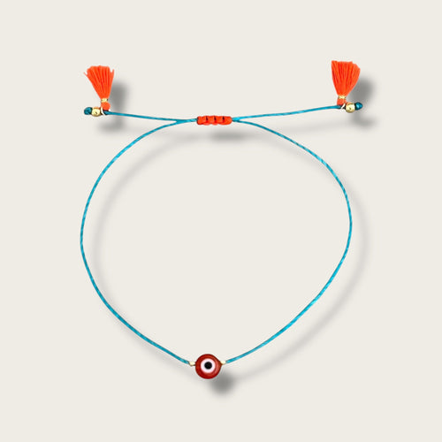 I Attract Joy and Protection — Orange Evil Eye Bracelet - Georgina Nicol