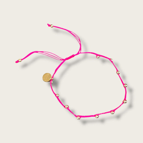 I Attract Joy and Radiance — Fuchsia Beaded Bracelet - Georgina Nicol