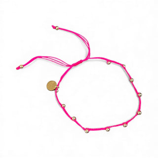 I Attract Joy and Radiance — Fuchsia Beaded Bracelet - Georgina Nicol