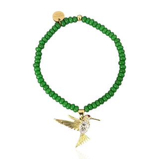 I Attract Joy and Vital Energy — Hummingbird Green Beaded Bracelet - Georgina Nicol