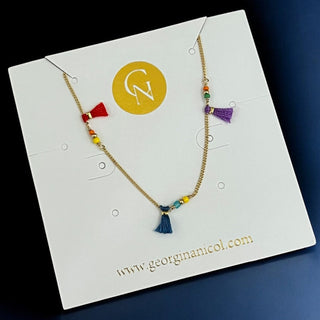 I Attract Joy Everywhere I Go — Multicolor Tassel Necklace - Georgina Nicol