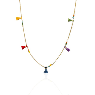 I Attract Joy Everywhere I Go — Multicolor Tassel Necklace - Georgina Nicol