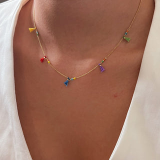 I Attract Joy Everywhere I Go — Multicolor Tassel Necklace - Georgina Nicol