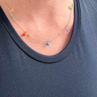 I Attract Joy Everywhere I Go — Multicolor Tassel Necklace - Georgina Nicol