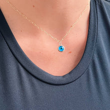 Load image into Gallery viewer, I Attract Light and Protection — Mini Paper Clip Evil Eye Necklace - Georgina Nicol

