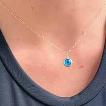 Load image into Gallery viewer, I Attract Light and Protection — Mini Paper Clip Evil Eye Necklace - Georgina Nicol
