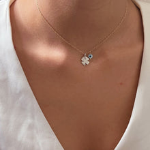 Load image into Gallery viewer, I Attract Luck and Protection — Clover &amp; Evil Eye Necklace - Georgina Nicol
