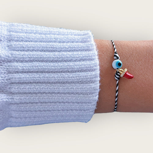 I Attract Luck and Protection — Evil Eye & Italian Cornicello Bracelet - Georgina Nicol