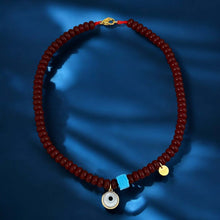 Load image into Gallery viewer, I Attract Luck, Clarity &amp; Protection — Chocolate Stone Evil Eye Necklace - Georgina Nicol
