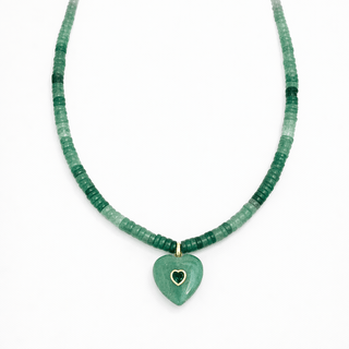 I Attract Luck, Growth & New Opportunities Green Aventurine Heart Necklace - Georgina Nicol