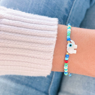 I Attract Luck, Protection, and Positive Energy Elephant Evil Eye Bracelet - Georgina Nicol