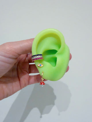 I Attract Magic and Joy — Enamel Mushroom Hoop Earrings - Georgina Nicol