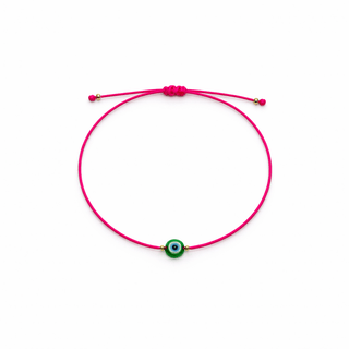 I Attract Positive Energy, Protection & Emotional Balance Green Evil Eye Bracelet - Georgina Nicol