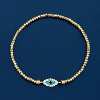 I Attract Protection and Positive Energy — Tiny Evil Eye Beaded Bracelet - Georgina Nicol