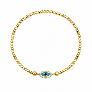 I Attract Protection and Positive Energy — Tiny Evil Eye Beaded Bracelet - Georgina Nicol