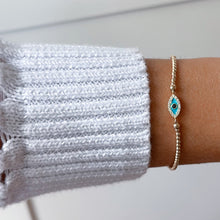Load image into Gallery viewer, I Attract Protection and Positive Energy — Tiny Evil Eye Beaded Bracelet - Georgina Nicol
