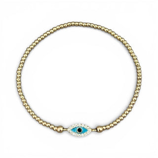 I Attract Protection and Positive Energy — Tiny Evil Eye Beaded Bracelet - Georgina Nicol