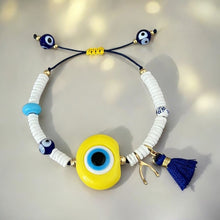 Load image into Gallery viewer, I Attract Protection &amp; Good Fortune – Evil Eye &amp; Wishbone Bracelet - Limited Edition - Georgina Nicol
