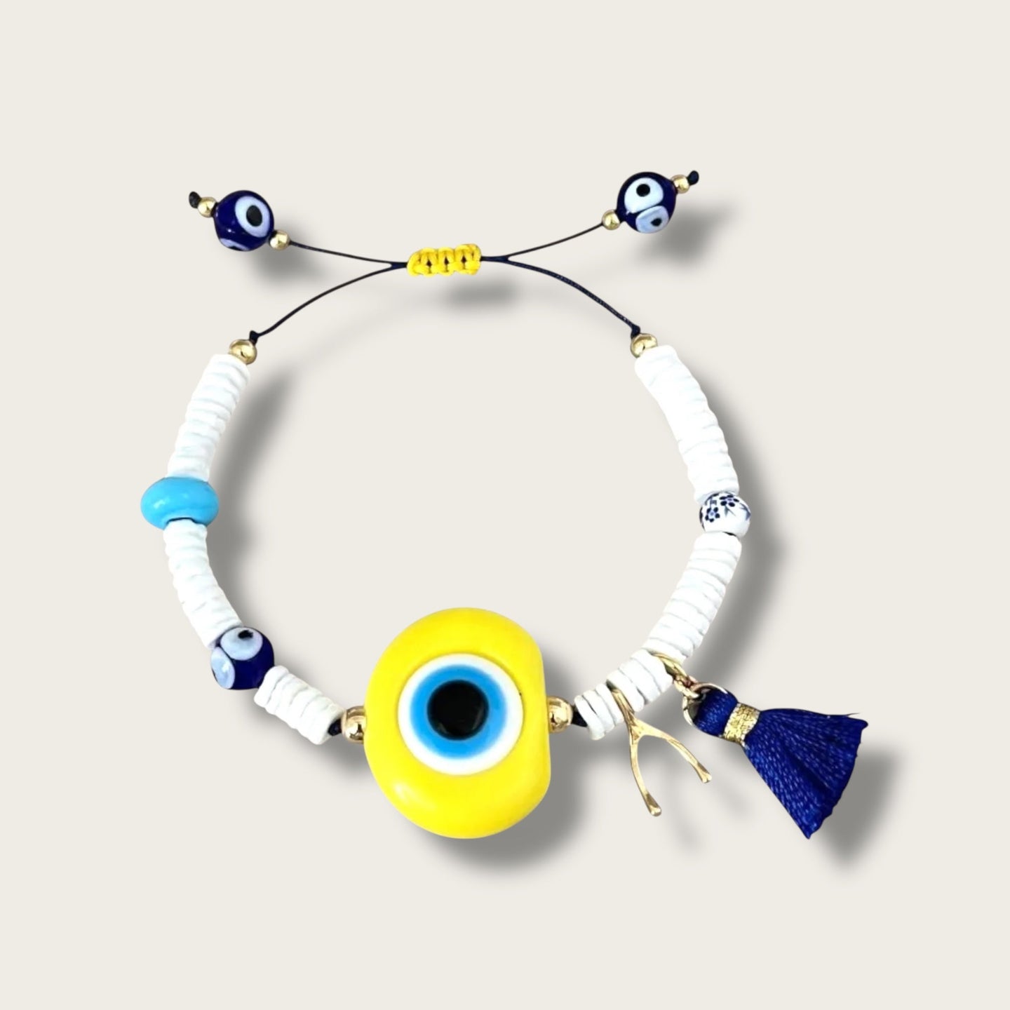 I Attract Protection & Good Fortune – Evil Eye & Wishbone Bracelet - Limited Edition - Georgina Nicol