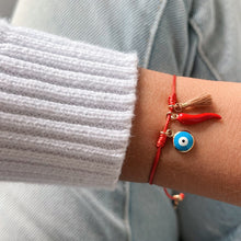 Load image into Gallery viewer, I Attract Protection, Power, and Good Fortune — Evil Eye &amp; Cornicello Red Bracelet - Georgina Nicol
