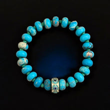 Load image into Gallery viewer, I Bloom with Grace and Light — Turquoise &amp; Floral Bracelet - Georgina Nicol
