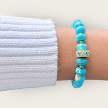 Load image into Gallery viewer, I Bloom with Grace and Light — Turquoise &amp; Floral Bracelet - Georgina Nicol
