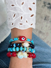 Load image into Gallery viewer, I Bloom with Grace and Light — Turquoise &amp; Floral Bracelet - Georgina Nicol
