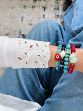 Load image into Gallery viewer, I Bloom with Grace and Light — Turquoise &amp; Floral Bracelet - Georgina Nicol
