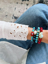 Load image into Gallery viewer, I Bloom with Grace and Light — Turquoise &amp; Floral Bracelet - Georgina Nicol
