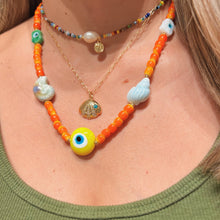 Load image into Gallery viewer, I Carry Divine Protection and Peace — St. Benedict Pearl Necklace - Georgina Nicol

