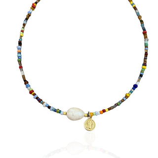 I Carry Divine Protection and Peace — St. Benedict Pearl Necklace - Georgina Nicol