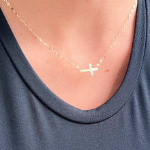 Load image into Gallery viewer, I Carry Faith with Me — Side Cross Necklace - Georgina Nicol
