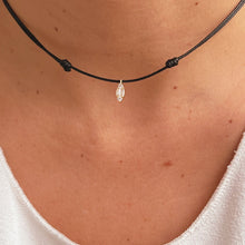 Load image into Gallery viewer, I Carry Light and Clarity Within Me – Black Cord CZ Necklace - Georgina Nicol
