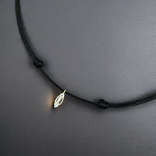 Load image into Gallery viewer, I Carry Light and Clarity Within Me – Black Cord CZ Necklace - Georgina Nicol
