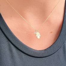 Load image into Gallery viewer, I Carry Light and Protection — Hamsa Duo Necklace - Georgina Nicol
