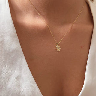 I Carry Light and Protection — Hamsa Duo Necklace - Georgina Nicol