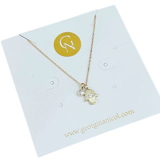 I Carry Light and Protection — Hamsa Duo Necklace - Georgina Nicol