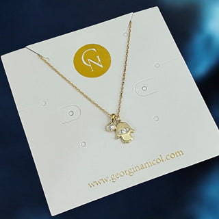 I Carry Light and Protection — Hamsa Duo Necklace - Georgina Nicol