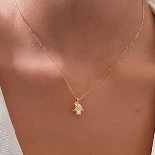 I Carry Light and Protection — Hamsa Duo Necklace - Georgina Nicol