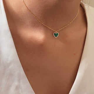 I Carry Love and Healing — Malachite Heart Necklace - Georgina Nicol