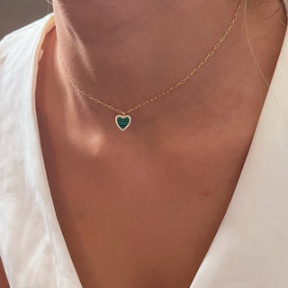 I Carry Love and Healing — Malachite Heart Necklace - Georgina Nicol