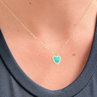 I Carry Love and Healing — Malachite Heart Necklace - Georgina Nicol